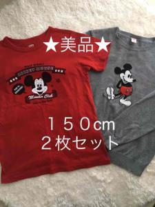ユニクロ　ミッキー　キッズ１５０㎝　綿１００％ニット＆Ｔシャツ　セット