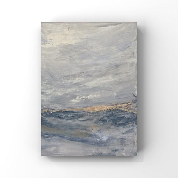 BORDERLESS - アート 絵画 シンプル スタイリッシュ ミニマル グレー 淡い色 ホワイト ベージュ 青 空