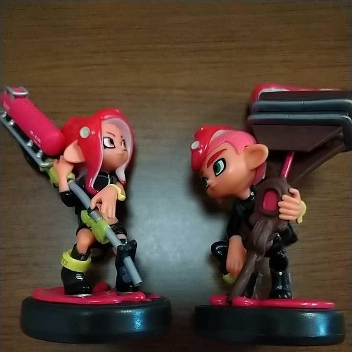 初期化済みスプラトゥーン２アミーボamiiboタコガールとタコボーイ任天堂Switch美品