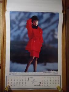 27荻野目洋子 1989年 カレンダー 7枚つづり 未使用品 740mm×515mm 当時もの レア品