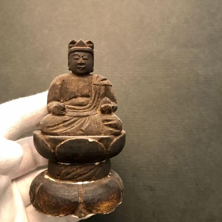 ◎古美術 庵々◎時代物 釈迦苦行像◎アンチモニー◎寺出物江戸時代仏像