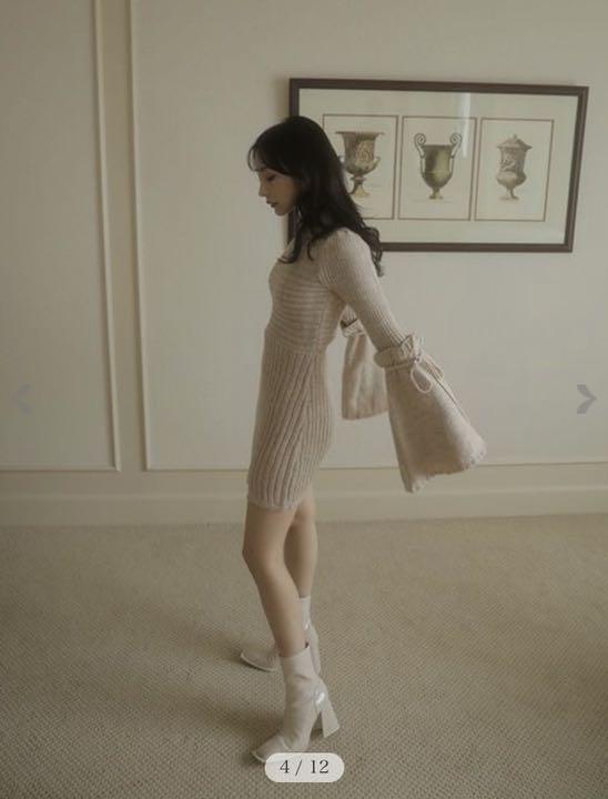 melt the lady bell sleeve knit one-piece