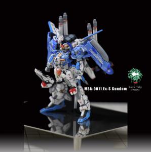 高精度塗装 Sガンダム(Ex-S GUNDAM) ガンダムアーティファクト 改修塗装済み 完成品 台座付