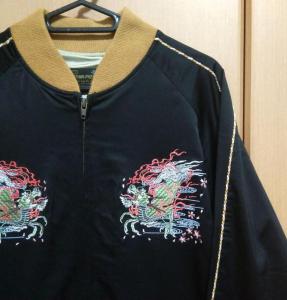 新品 PERMA PREST スカジャン 龍 紺 size.L