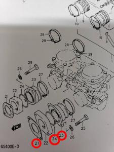 純正廃盤【GS400】押しキャブ用インシュレーター・Oリング・ガスケット