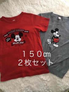 ユニクロ　ミッキー　キッズ１５０㎝　　　　　綿１００％ニット＆Ｔシャツ　セット