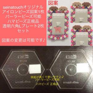 Seinatouchアイロンビーズ図案トイプードルと花のスイッチカバー透明六角l