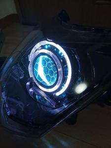 新品青シグナスX 3型 デビルアイ 社外ヘッドライト プロジェクター HID