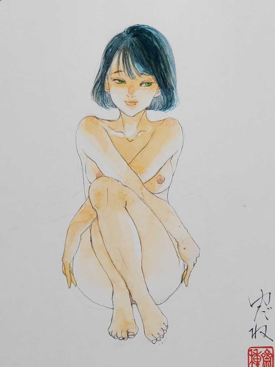 未使用人気の若手日本画　森ゆだね　裸婦シリーズ　爽天女シリーズ　2022年5月最新作 人物画