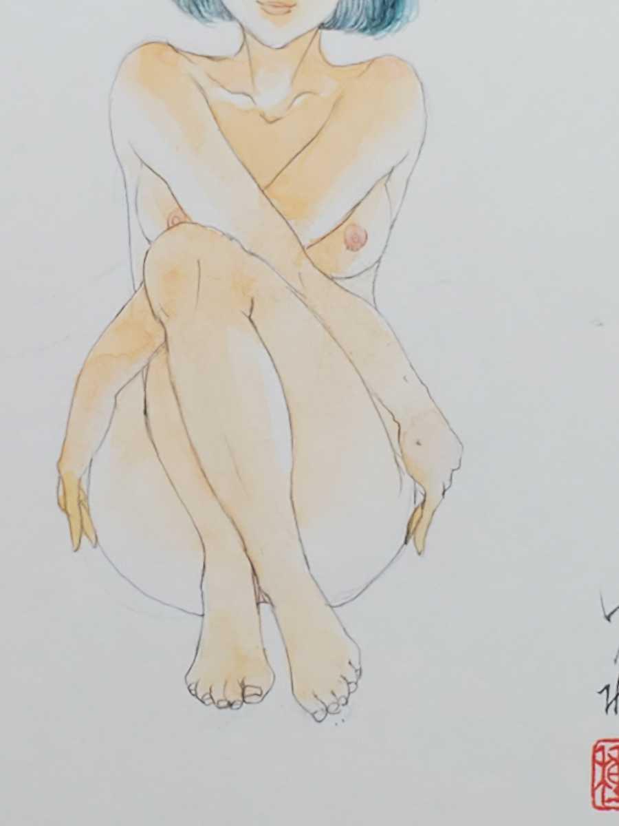 最安値豊富な人気の若手日本画　森ゆだね　裸婦シリーズ　爽天女シリーズ　2022年6月最新作　斜光 人物画