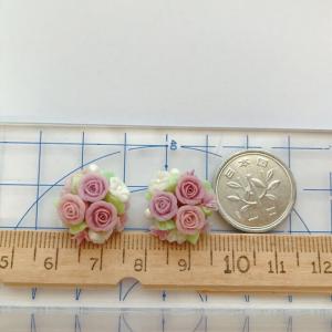 ②個 セット　販売  薔薇 花  くすみピンク　パーツ　25_2