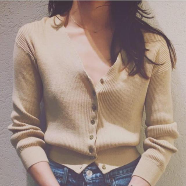 nowos リブカーディガン ベージュ
