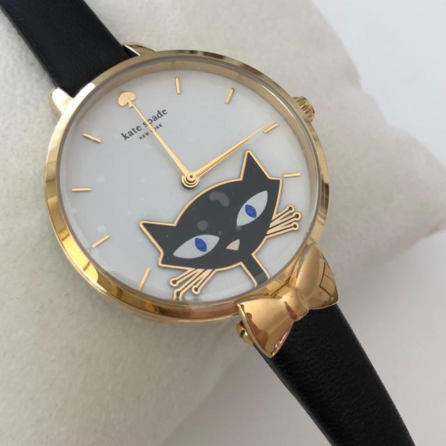 ケイトスペード✳︎ビジュー猫時計✳︎ksw1151 - 腕時計