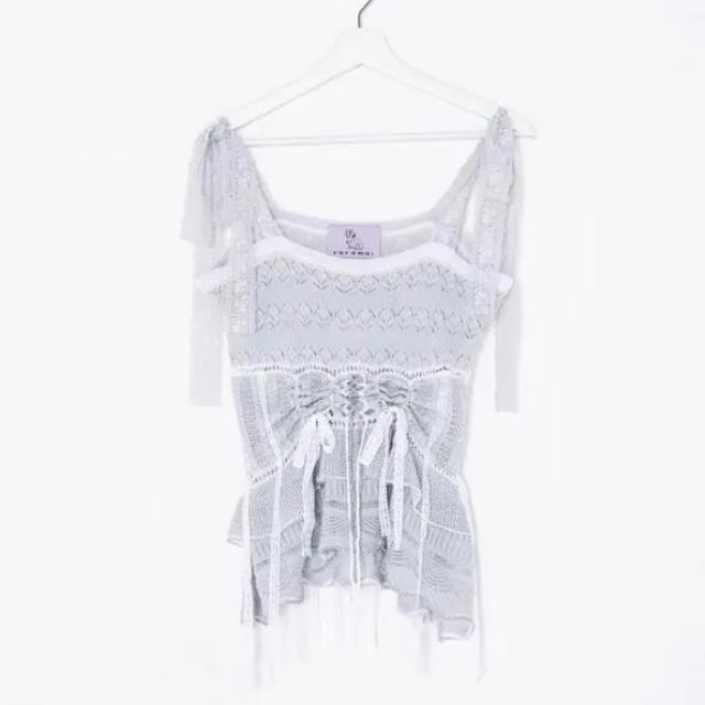 rurumu: 2020SS lace ribbon knit camisole