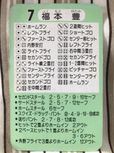 タカラ プロ野球カードゲーム 昭和57年 阪急ブレーブス 福本豊