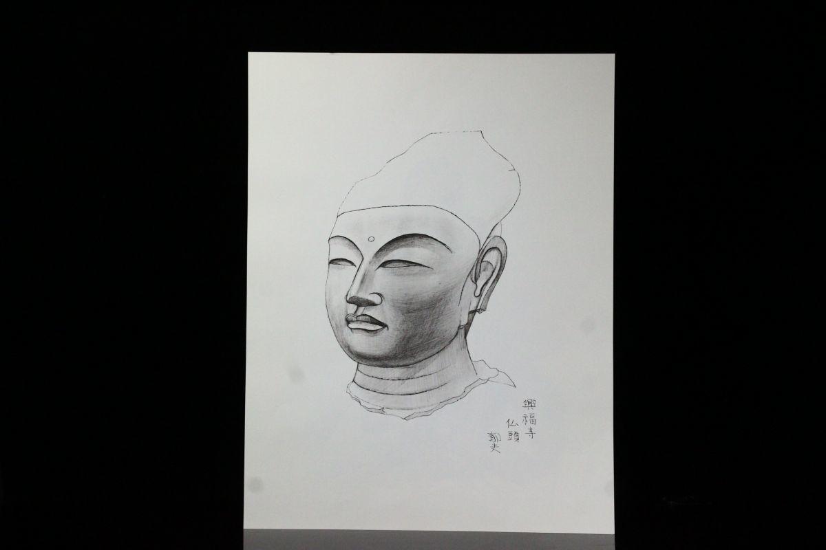 Lig 文化勲章受賞 平山郁夫 興福寺の月 仏頭 阿修羅 三点 複製画6号 工芸印刷 額装 W 10櫻