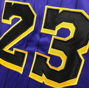 NBAレイカーズ。23番ジェームズバスケットボールのユニフォーム紫色の 