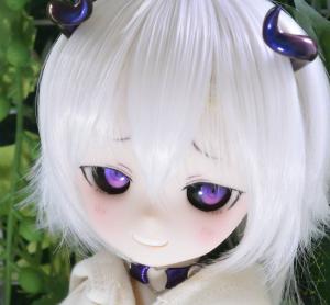 ぷぷくま］DDH-01 (セミホワイト肌) パテ盛り開口カスタムヘッド＋アイ2種＋角パーツ MDD SW肌 難あり