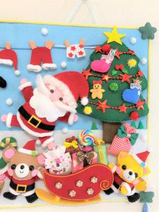 魅力的な価格 クリスマス　熊　サンタクロース　刺繍　フレーム　ハンドメイド アート/写真