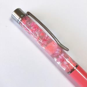 ハーバリウムボールペン（ピンク）替え芯付き_1