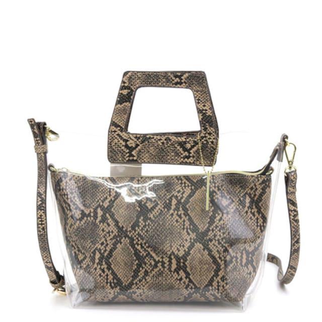 TRYSIL:ポーチ付2wayビニールトートバッグ