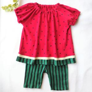 スイカTシャツ・パンツセット 《90・100》綿100%ニット 可愛い コスプレ 子供服 Suzuran