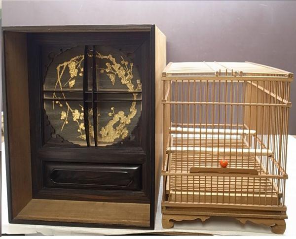 メジロ、ウグイス和鳥籠 竹製手作りメジロ、ウグイス和鳥籠 竹製手作り
