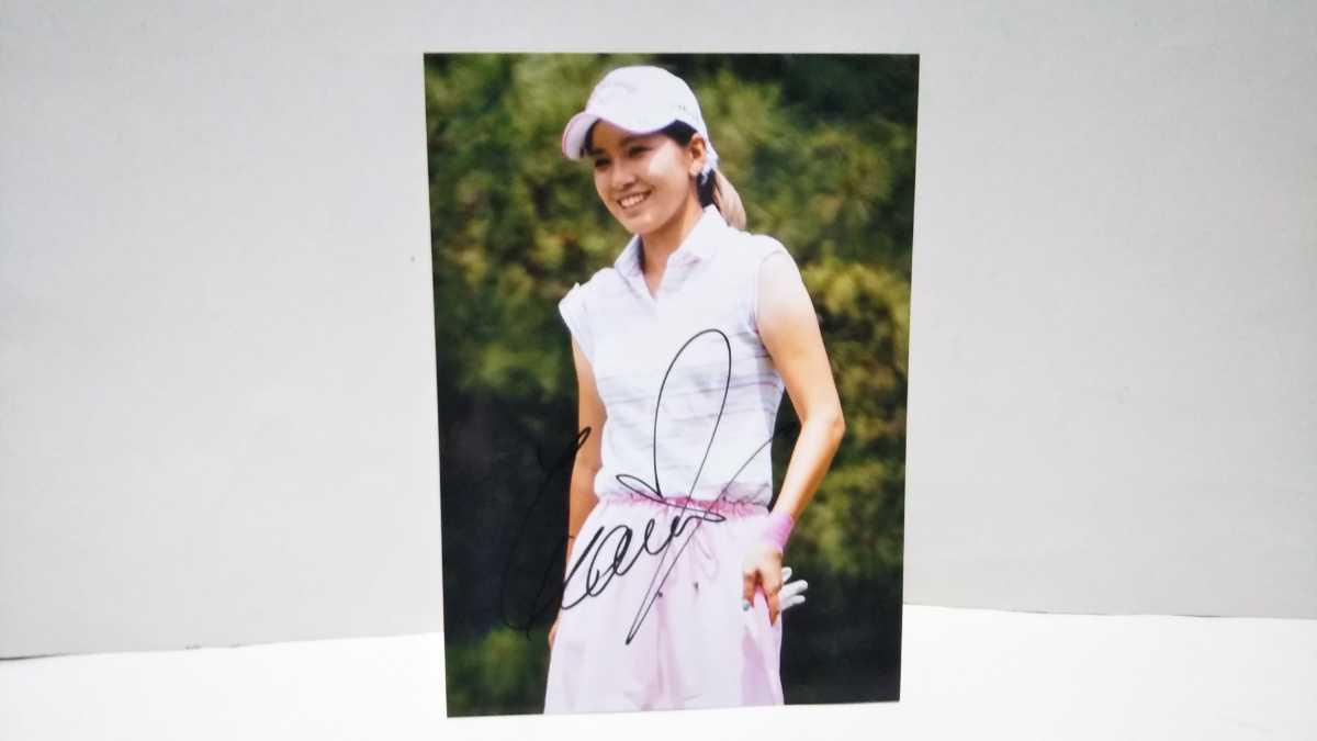 即決！女子ゴルフ 藤田光里 直筆サイン入り2L写真