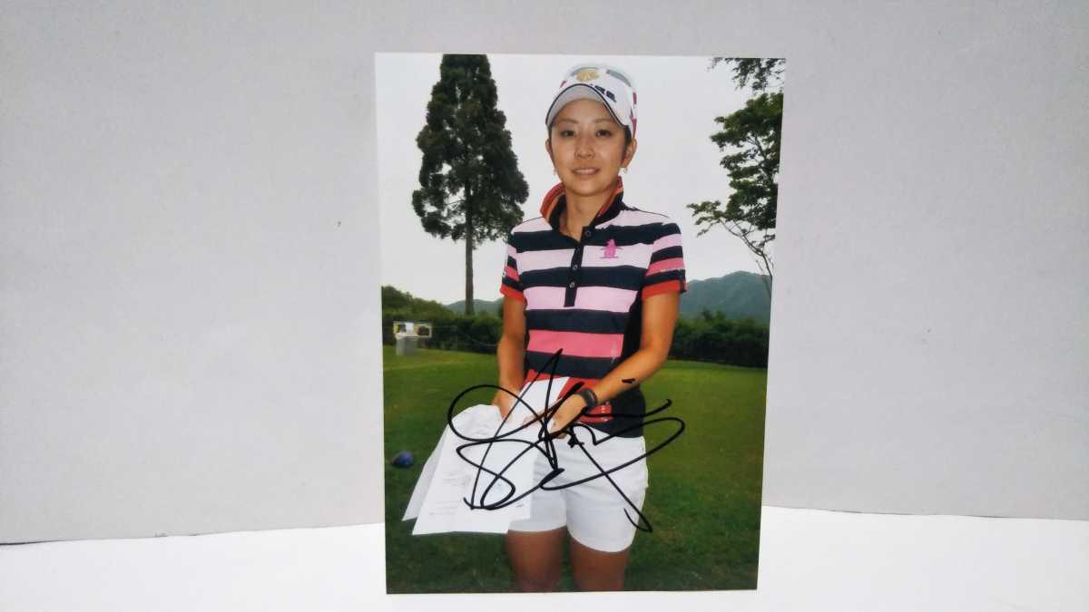即決！女子ゴルフ 斉藤愛璃 直筆サイン入り2L写真