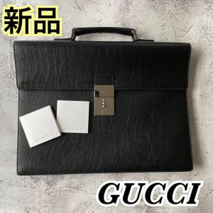 未使用】GUCCI グッチ 本革 ダイアルロック ビジネスバッグ ビジネス-