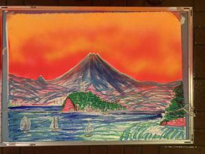 幻想絵画、空飛ぶ画家糸川裕志の富士山曼荼羅の一点、F6号油絵 - 美術品