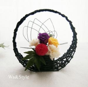 New◆お彼岸・お供えのお花・プリザーブドフラワーアレンジ（和の花シリーズ） フラワー・リース わあんどすたいる