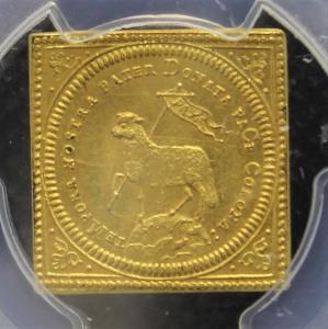 世界でたった1枚】最高鑑定 PCGS MS63 ドイツ ニュルンベルク 1700年 ラムダカット ダカット金貨 リストライク 地球上の羊 クリッペ 角型