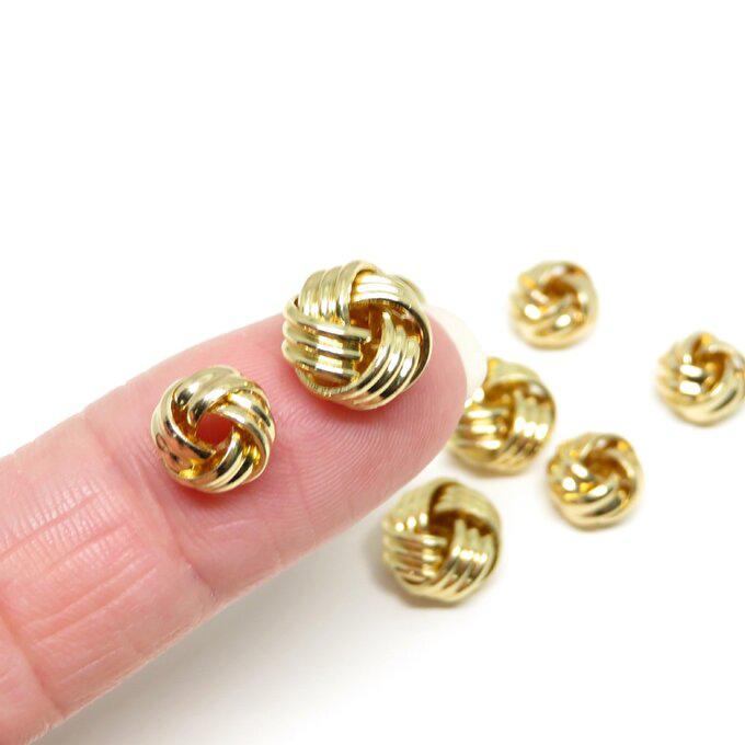 gold(8個入) knot metal beads set_3