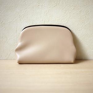 【在庫あり・翌日までに出荷可能】カード＆コインケース・がま口タイプ　レザー　ライトベージュ がま口 buco