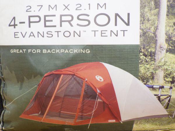 ◇美品 Coleman コールマン 4PERSON EVANSTONTENT 2000013661 4人用ドームテント 2.7mx2.1m  ☆1026-3/G6-31276