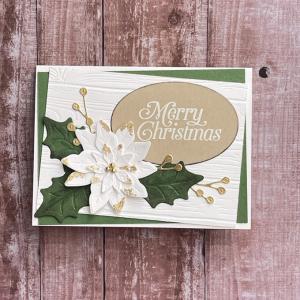 [クリスマス]手のひらサイズのポインセチアのクリスマスカード(ホワイト)_2