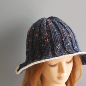 【手編みキット】 Knit Hat  / Navy_6