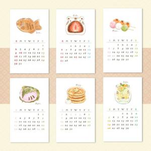 【寅年ｘ虎菓子】カレンダー2022　名刺サイズ　ミニカレンダー　卓上カレンダー_1