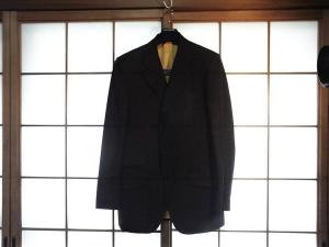 サイズ４８　エトロ　モヘア入り３釦ジャケット　ブラウンチェック　美品