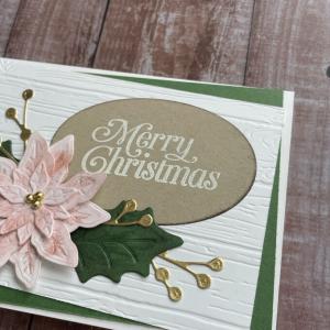 [クリスマス]手のひらサイズのポインセチアのクリスマスカード(ピンク)_4