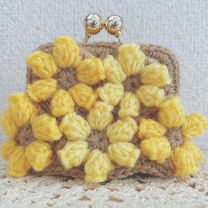 新作！お花モチーフのがま口 イエロー系 がま口 Vintage Rose