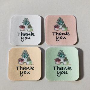 送料無料☆ サンキューシール 多肉植物 四角 48枚  thank you