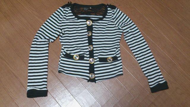 ☆ショート丈 ボーダー柄 カーディガン☆美品