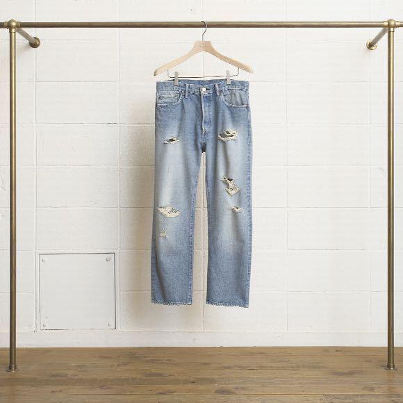 17SS UNUSED UW0569 damage denim pants デニム ダメージ アンユーズド