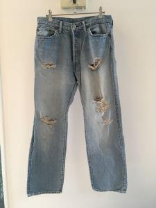 17SS UNUSED UW0569 damage denim pants デニム ダメージ アンユーズド