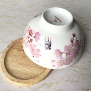 桜と柴犬　茶碗_2