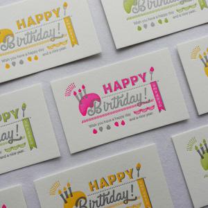 活版印刷のメッセージカード　HAPPY BIRTHDAY　3枚入り_1