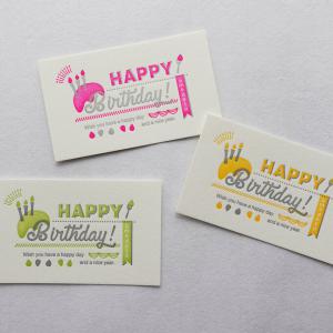 活版印刷のメッセージカード　HAPPY BIRTHDAY　3枚入り_2