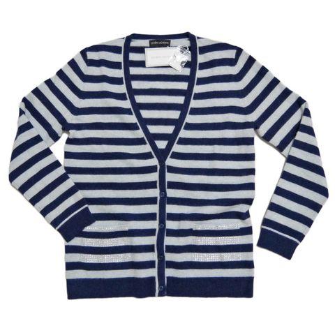 新品ESTHEMECACHEMIREパリ発カシミア100ボーダーカーデ